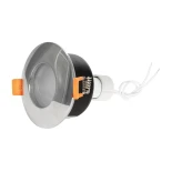 GLOBOSTAR® KAPA 60890 Χωνευτή Στρόγγυλη Βάση Σποτ Οροφής/Μπάνιου για Λάμπα MR16/GU10 Αδιάβροχο IP65 - Νίκελ Βούρτσας Αλουμίνιο & Λευκό Γυαλί - Φ8.5 x Υ4.2cm / Q7.5cm