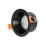 GLOBOSTAR® SIGMA 60891 Χωνευτή Στρόγγυλη Βάση Σποτ Οροφής/Μπάνιου για Λάμπα MR16/GU10 Αδιάβροχο IP65 - Μαύρο Αλουμίνιο & Λευκό Γυαλί - Φ8.5 x Υ4.4cm / Q7.5cm