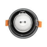 GLOBOSTAR® SIGMA 60891 Χωνευτή Στρόγγυλη Βάση Σποτ Οροφής/Μπάνιου για Λάμπα MR16/GU10 Αδιάβροχο IP65 - Μαύρο Αλουμίνιο & Λευκό Γυαλί - Φ8.5 x Υ4.4cm / Q7.5cm