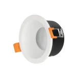 GLOBOSTAR® SIGMA 60892 Χωνευτή Στρόγγυλη Βάση Σποτ Οροφής/Μπάνιου για Λάμπα MR16/GU10 Αδιάβροχο IP65 - Λευκό Αλουμίνιο & Λευκό Γυαλί - Φ8.5 x Υ4.4cm / Q7.5cm