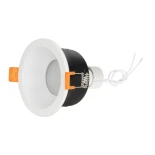 GLOBOSTAR® SIGMA 60892 Χωνευτή Στρόγγυλη Βάση Σποτ Οροφής/Μπάνιου για Λάμπα MR16/GU10 Αδιάβροχο IP65 - Λευκό Αλουμίνιο & Λευκό Γυαλί - Φ8.5 x Υ4.4cm / Q7.5cm