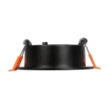 GLOBOSTAR® LAMDA 60893 Χωνευτή Στρόγγυλη Βάση Σποτ Οροφής/Μπάνιου για Λάμπα MR16/GU10 Αδιάβροχο IP65 - Μαύρο Αλουμίνιο & Λευκό Γυαλί - Φ8.5 x Υ3.5cm / Q7.5cm