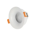GLOBOSTAR® LAMDA 60894 Χωνευτή Στρόγγυλη Βάση Σποτ Οροφής/Μπάνιου για Λάμπα MR16/GU10 Αδιάβροχο IP65 - Λευκό Αλουμίνιο & Λευκό Γυαλί - Φ8.5 x Υ3.5cm / Q7.5cm
