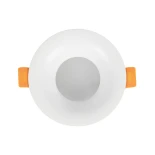 GLOBOSTAR® LAMDA 60894 Χωνευτή Στρόγγυλη Βάση Σποτ Οροφής/Μπάνιου για Λάμπα MR16/GU10 Αδιάβροχο IP65 - Λευκό Αλουμίνιο & Λευκό Γυαλί - Φ8.5 x Υ3.5cm / Q7.5cm