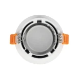 GLOBOSTAR® LAMDA 60894 Χωνευτή Στρόγγυλη Βάση Σποτ Οροφής/Μπάνιου για Λάμπα MR16/GU10 Αδιάβροχο IP65 - Λευκό Αλουμίνιο & Λευκό Γυαλί - Φ8.5 x Υ3.5cm / Q7.5cm