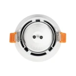 GLOBOSTAR® LAMDA 60894 Χωνευτή Στρόγγυλη Βάση Σποτ Οροφής/Μπάνιου για Λάμπα MR16/GU10 Αδιάβροχο IP65 - Λευκό Αλουμίνιο & Λευκό Γυαλί - Φ8.5 x Υ3.5cm / Q7.5cm