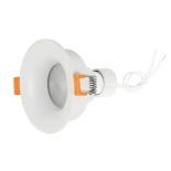 GLOBOSTAR® LAMDA 60894 Χωνευτή Στρόγγυλη Βάση Σποτ Οροφής/Μπάνιου για Λάμπα MR16/GU10 Αδιάβροχο IP65 - Λευκό Αλουμίνιο & Λευκό Γυαλί - Φ8.5 x Υ3.5cm / Q7.5cm