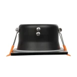 GLOBOSTAR® EPSILON 60895 Χωνευτή Τετράγωνη Βάση Σποτ Οροφής/Μπάνιου για Λάμπα MR16/GU10 Αδιάβροχο IP65 - Μαύρο Αλουμίνιο & Λευκό Γυαλί - Φ8.5 x Υ4.4cm / Q7.5 x 7.5cm