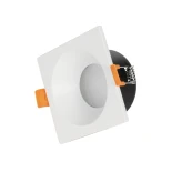 GLOBOSTAR® EPSILON 60896 Χωνευτή Τετράγωνη Βάση Σποτ Οροφής/Μπάνιου για Λάμπα MR16/GU10 Αδιάβροχο IP65 - Λευκό Αλουμίνιο & Λευκό Γυαλί - Φ8.5 x Υ4.4cm / Q7.5 x 7.5cm