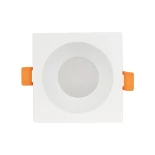 GLOBOSTAR® EPSILON 60896 Χωνευτή Τετράγωνη Βάση Σποτ Οροφής/Μπάνιου για Λάμπα MR16/GU10 Αδιάβροχο IP65 - Λευκό Αλουμίνιο & Λευκό Γυαλί - Φ8.5 x Υ4.4cm / Q7.5 x 7.5cm