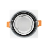 GLOBOSTAR® EPSILON 60896 Χωνευτή Τετράγωνη Βάση Σποτ Οροφής/Μπάνιου για Λάμπα MR16/GU10 Αδιάβροχο IP65 - Λευκό Αλουμίνιο & Λευκό Γυαλί - Φ8.5 x Υ4.4cm / Q7.5 x 7.5cm
