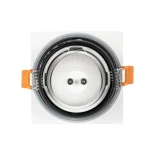 GLOBOSTAR® EPSILON 60896 Χωνευτή Τετράγωνη Βάση Σποτ Οροφής/Μπάνιου για Λάμπα MR16/GU10 Αδιάβροχο IP65 - Λευκό Αλουμίνιο & Λευκό Γυαλί - Φ8.5 x Υ4.4cm / Q7.5 x 7.5cm