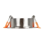 GLOBOSTAR® LAMDA 61317 Χωνευτή Στρόγγυλη Βάση Σποτ Οροφής/Μπάνιου για Λάμπα MR16/GU10 Αδιάβροχο IP65 - Νίκελ Βούρτσας Αλουμίνιο & Λευκό Γυαλί - Φ8.5 x Υ3.5cm / Q7.5cm