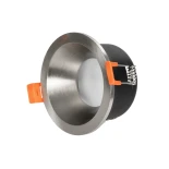 GLOBOSTAR® SIGMA 61461 Χωνευτή Στρόγγυλη Βάση Σποτ Οροφής/Μπάνιου για Λάμπα MR16/GU10 Αδιάβροχο IP65 - Νίκελ Βούρτσας Αλουμίνιο & Λευκό Γυαλί - Φ8.5 x Υ4.4cm / Q7.5cm