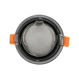 GLOBOSTAR® SIGMA 61461 Χωνευτή Στρόγγυλη Βάση Σποτ Οροφής/Μπάνιου για Λάμπα MR16/GU10 Αδιάβροχο IP65 - Νίκελ Βούρτσας Αλουμίνιο & Λευκό Γυαλί - Φ8.5 x Υ4.4cm / Q7.5cm