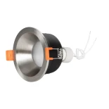 GLOBOSTAR® SIGMA 61461 Χωνευτή Στρόγγυλη Βάση Σποτ Οροφής/Μπάνιου για Λάμπα MR16/GU10 Αδιάβροχο IP65 - Νίκελ Βούρτσας Αλουμίνιο & Λευκό Γυαλί - Φ8.5 x Υ4.4cm / Q7.5cm