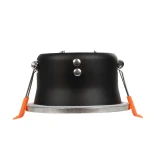 GLOBOSTAR® SIGMA 61461 Χωνευτή Στρόγγυλη Βάση Σποτ Οροφής/Μπάνιου για Λάμπα MR16/GU10 Αδιάβροχο IP65 - Νίκελ Βούρτσας Αλουμίνιο & Λευκό Γυαλί - Φ8.5 x Υ4.4cm / Q7.5cm