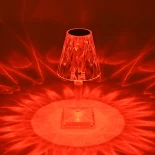 GLOBOSTAR® CRYSTAL 62042 Μοντέρνο Επιτραπέζιο Φωτιστικό Πορτατίφ LED 1W 100lm 360° DC 5V USB-C με Επαναφορτιζόμενη Μπαταρία Li-ion 3.7V 1600mAh IP44 Πολύχρωμο RGBW με Χειριστήριο Dimmable - Sanan SMD Chip - Διάφανο - Μ11.5 x Π11.5 x Υ25.5cm - 3 Χρόνια Εγγ