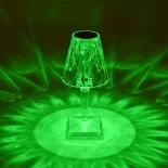 GLOBOSTAR® CRYSTAL 62042 Μοντέρνο Επιτραπέζιο Φωτιστικό Πορτατίφ LED 1W 100lm 360° DC 5V USB-C με Επαναφορτιζόμενη Μπαταρία Li-ion 3.7V 1600mAh IP44 Πολύχρωμο RGBW με Χειριστήριο Dimmable - Sanan SMD Chip - Διάφανο - Μ11.5 x Π11.5 x Υ25.5cm - 3 Χρόνια Εγγ