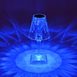 GLOBOSTAR® CRYSTAL 62042 Μοντέρνο Επιτραπέζιο Φωτιστικό Πορτατίφ LED 1W 100lm 360° DC 5V USB-C με Επαναφορτιζόμενη Μπαταρία Li-ion 3.7V 1600mAh IP44 Πολύχρωμο RGBW με Χειριστήριο Dimmable - Sanan SMD Chip - Διάφανο - Μ11.5 x Π11.5 x Υ25.5cm - 3 Χρόνια Εγγ