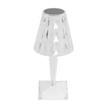 GLOBOSTAR® CRYSTAL 62042 Μοντέρνο Επιτραπέζιο Φωτιστικό Πορτατίφ LED 1W 100lm 360° DC 5V USB-C με Επαναφορτιζόμενη Μπαταρία Li-ion 3.7V 1600mAh IP44 Πολύχρωμο RGBW με Χειριστήριο Dimmable - Sanan SMD Chip - Διάφανο - Μ11.5 x Π11.5 x Υ25.5cm - 3 Χρόνια Εγγ