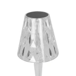 GLOBOSTAR® CRYSTAL 62042 Μοντέρνο Επιτραπέζιο Φωτιστικό Πορτατίφ LED 1W 100lm 360° DC 5V USB-C με Επαναφορτιζόμενη Μπαταρία Li-ion 3.7V 1600mAh IP44 Πολύχρωμο RGBW με Χειριστήριο Dimmable - Sanan SMD Chip - Διάφανο - Μ11.5 x Π11.5 x Υ25.5cm - 3 Χρόνια Εγγ