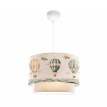GloboStar® BALLON 204-0121 Παιδικό Κρεμαστό Φωτιστικό Φιγούρα Μονόφωτο 1 x e27 led IP20 Μπεζ  Ύφασμα - Μ30 x Π30 x Υ70cm