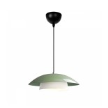 GloboStar® AURA 204-0119 Μοντέρνο Κρεμαστό Φωτιστικό Καμπάνα Μονόφωτο 1 x e27 led IP20 Πράσινο με Λευκό Μέταλλο - Μ31 x Π31 x Υ27cm