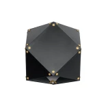 GloboStar® WELLES 00794 Μοντέρνο Επιτοίχιο Φωτιστικό Απλίκα Μονόφωτο 1 x E14 IP20 Μαύρο & Χρυσό Μέταλλο - Μ17 x Π28 x Υ17cm