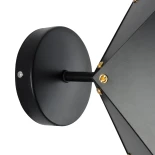 GloboStar® WELLES 00794 Μοντέρνο Επιτοίχιο Φωτιστικό Απλίκα Μονόφωτο 1 x E14 IP20 Μαύρο & Χρυσό Μέταλλο - Μ17 x Π28 x Υ17cm