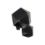 GloboStar® WELLES 00795 Μοντέρνο Επιτοίχιο Φωτιστικό Απλίκα Δίφωτο 2 x E14 IP20 Μαύρο & Χρυσό Μέταλλο - Μ52 x Π21 x Υ17cm