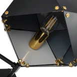 GloboStar® WELLES 00795 Μοντέρνο Επιτοίχιο Φωτιστικό Απλίκα Δίφωτο 2 x E14 IP20 Μαύρο & Χρυσό Μέταλλο - Μ52 x Π21 x Υ17cm