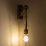 GLOBOSTAR® KENSI 00878 Boho Φωτιστικό Τοίχου - Απλίκα με Ντουί 1 x E27 AC 220-240V IP20 - Καφέ & Μπεζ - Μ7 x Π15 x Υ38cm