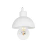 GloboStar® GRANT 00903 Μοντέρνο Επιτοίχιο Φωτιστικό Απλίκα Μονόφωτο 1 x E27 IP20 Λευκό Μέταλλο με Μπεζ Ξύλο - Μ15 x Π23 x Υ22cm