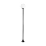 GLOBOSTAR® AGROS 61597 Φωτιστικό Κολωνάκι Κήπου με Ντουί 1 x E27 AC 220-240V Αδιάβροχο IP65 - Λευκό & Μάυρο - Μ30 x Π30 x Υ240cm