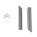 GLOBOSTAR® ALP-CORNER-IN90 RECESSA 61793 Χωνευτό Προφίλ Αλουμινίου Γωνία με Λευκό Γαλακτερό Πατητό Κάλυμμα για Ταινίες LED IP20 - Γκρι Ανθρακί Ματ - Μ30 x Π3.5 x Υ4cm