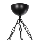 GloboStar® STARLO 201-0006 Vintage Κρεμαστό Φωτιστικό Ράγα Τρίφωτο 3 x E27 IP20 Μπεζ Ξύλο με Μαύρο Μέταλλο - Μ50 x Π16 x Υ23cm