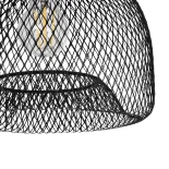 GloboStar® GLOZIA 201-0018 Μοντέρνο Κρεμαστό Φωτιστικό Πλέγμα Μονόφωτο 1 x E27 IP20 Μαύρο & Ροζ Χρυσό Μέταλλο - Μ25 x Π25 x Υ26cm
