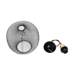 GloboStar® SOLUX 201-0019 Μοντέρνο Κρεμαστό Φωτιστικό Πλέγμα Μονόφωτο 1 x E27 IP20 Μαύρο & Χρυσό Μέταλλο - Μ25 x Π25 x Υ32cm