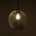 GloboStar® SOLUX 201-0019 Μοντέρνο Κρεμαστό Φωτιστικό Πλέγμα Μονόφωτο 1 x E27 IP20 Μαύρο & Χρυσό Μέταλλο - Μ25 x Π25 x Υ32cm