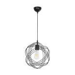 GLOBOSTAR® GLOWN 201-0023 Μοντέρνο Κρεμαστό Φωτιστικό Οροφής με Ντουί 1 x E27 AC 220-240V IP20 - Μαύρο - Μ30 x Π30 x Υ33cm