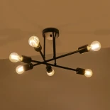 GloboStar® LAMIRA 201-0029 Μοντέρνο Φωτιστικό Οροφής Πλέγμα Πολύφωτο 6 x E27 IP20 Μαύρο Μέταλλο - Μ51 x Π51 x Υ7cm