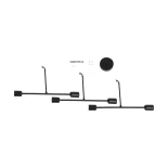 GloboStar® LAMIRA 201-0029 Μοντέρνο Φωτιστικό Οροφής Πλέγμα Πολύφωτο 6 x E27 IP20 Μαύρο Μέταλλο - Μ51 x Π51 x Υ7cm