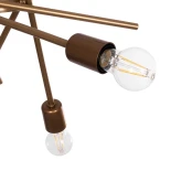 GloboStar® SUNFY 201-0033 Μοντέρνο Κρεμαστό Φωτιστικό Πλέγμα Πολύφωτο 6 x E27 IP20 Μπρονζέ Μέταλλο - Μ57 x Π57 x Υ85cm
