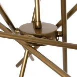 GloboStar® SUNFY 201-0033 Μοντέρνο Κρεμαστό Φωτιστικό Πλέγμα Πολύφωτο 6 x E27 IP20 Μπρονζέ Μέταλλο - Μ57 x Π57 x Υ85cm