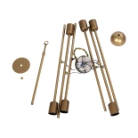 GloboStar® SUNFY 201-0033 Μοντέρνο Κρεμαστό Φωτιστικό Πλέγμα Πολύφωτο 6 x E27 IP20 Μπρονζέ Μέταλλο - Μ57 x Π57 x Υ85cm