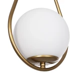 GloboStar® DROP 201-0034 Vintage Κρεμαστό Φωτιστικό Μπάλα Μονόφωτο 1 x E27 IP20 Χρυσό Μέταλλο με Λευκό Γυαλί - Μ20 x Π15 x Υ47cm