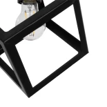 GloboStar® DISE 201-0049 Μοντέρνο Κρεμαστό Φωτιστικό Κύβος Μονόφωτο 1 x E27 IP20 Μαύρο Μέταλλο - Μ28 x Π28 x Υ31cm
