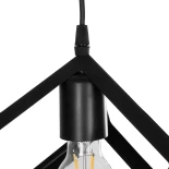 GloboStar® DISE 201-0049 Μοντέρνο Κρεμαστό Φωτιστικό Κύβος Μονόφωτο 1 x E27 IP20 Μαύρο Μέταλλο - Μ28 x Π28 x Υ31cm
