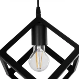 GloboStar® DISE 201-0050 Μοντέρνο Κρεμαστό Φωτιστικό Κύβος Δίφωτο 2 x E27 IP20 Μαύρο Μέταλλο - Μ50 x Π30 x Υ50cm